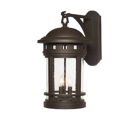 Designers Fountain Sedona 20in Oil Rubbed Bronze 3-Light Outdoor Line Voltage Wall Sconce with No Bulbs Included 2391-ORB